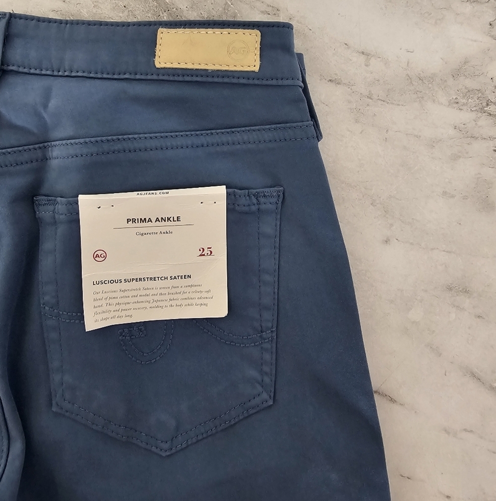 Ag Adriano Goldschmied Prima Ankle Cigarette Skinny Midrise Blue Jeans 25 NWT - Picture 7 of 8